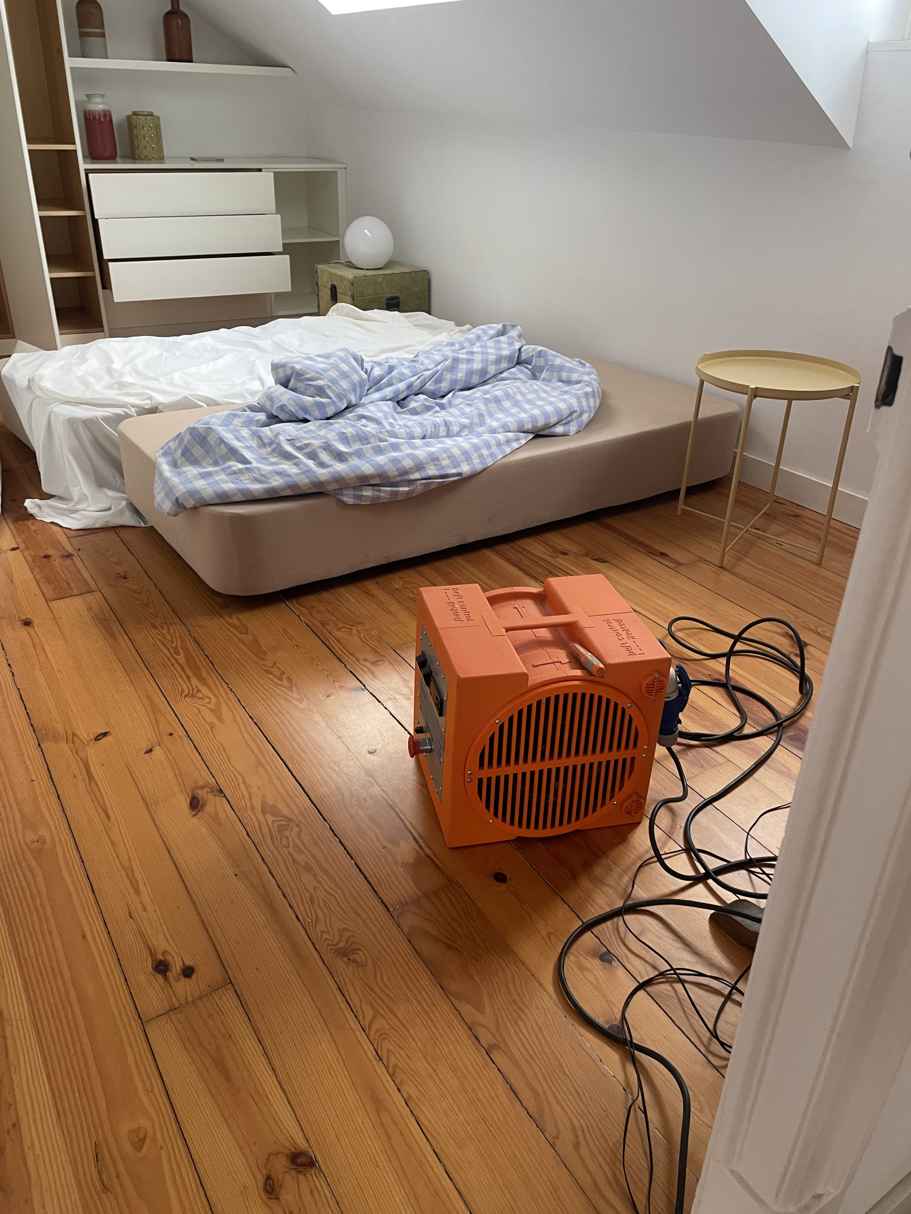 Quarto com infestação de percevejos antes do tratamento térmico BestControl — identificação e preparação para bed bug heat treatment